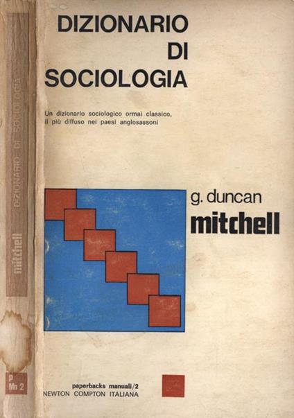 Dizionario di sociologia - G. Duncan Mitchell - copertina