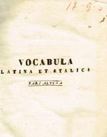 Vocabula latina et italica vol.II