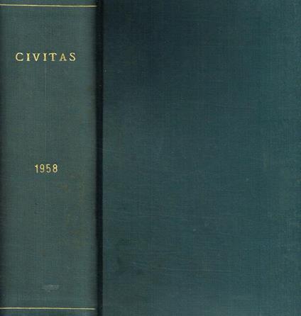 Civitas. Rivista mensile di studi politici. Anno IX - Paolo E. Taviani - copertina