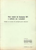 Primi risultati del Censimento 1971 e confronto con i precedenti. Indagine sui consumi dei principali generi alimentari