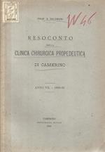 Resoconto della Clinica Chirurgica Terapeutica di Camerino. Anno VII - 1892-1893