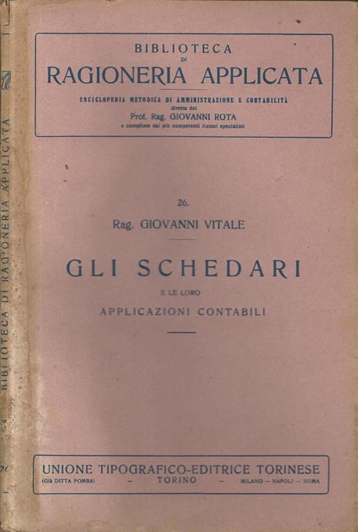 Gli schedari e le loro applicazioni contabli - Giovanni Vitale - copertina