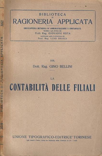 La contabilità delle filiali - Gino Bellini - copertina