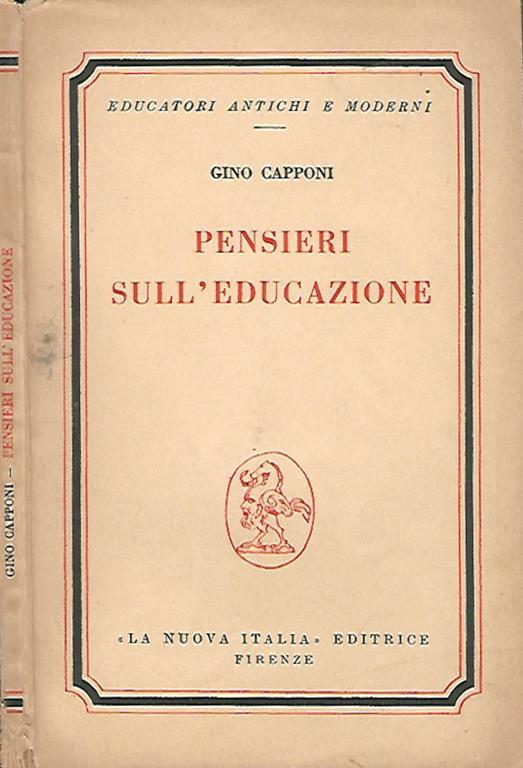 Pensieri sull'educazione - Gino Capponi - copertina