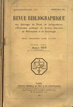 Revue bibliographique des ouvrages de droit, de jurisprudence, d'economie politique, de science financiere de philosophie et de sociologie. Anno 42 n.1 3 4