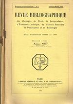 Revue bibliographique des ouvrages de droit, de jurisprudence, d'economie politique, de science financiere de philosophie et de sociologie. Anno 45