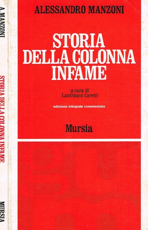 Storia della colonna infame - Alessandro Manzoni - copertina