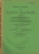 Rivista italiana per le scienze giuridiche. Dispensa 172 vol.LVIII fasc.II. Pubblicazione bimestrale