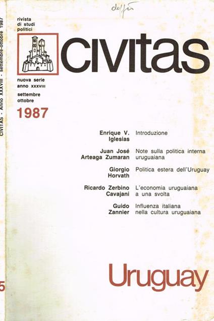 Civitas. Rivista bimestrale di studi politici fondata nel 1919 da Filippo Meda. Anno XXXVIII n.5 - Paolo E. Taviani - copertina