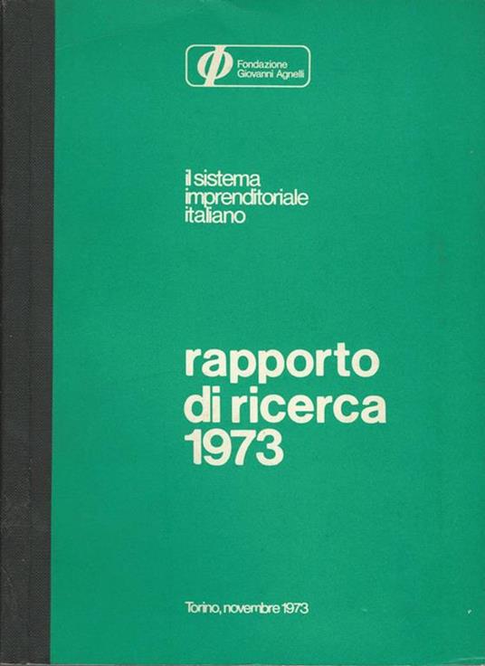 Il sistema imprenditoriale italiano. Rapporto di ricerca 1973 - copertina