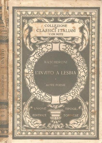 L' invito a Lesbia Cidonia e altre poesie - Lorenzo Mascheroni - copertina