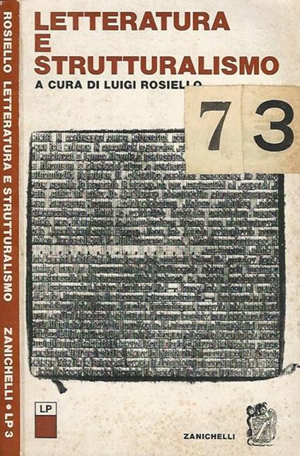 Letteratura e strutturalismo - R. Rosiello - copertina