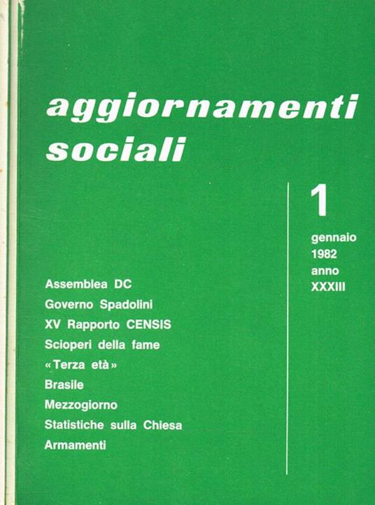 Aggiornamenti sociali anno XXXIII n.1 2 - copertina