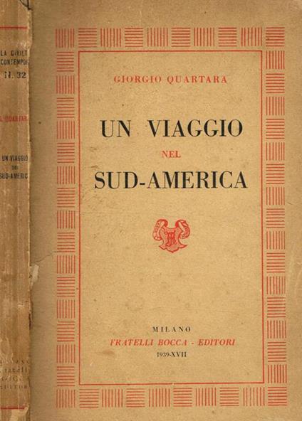 Un viaggio nel Sud-America - Giorgio Quartara - copertina