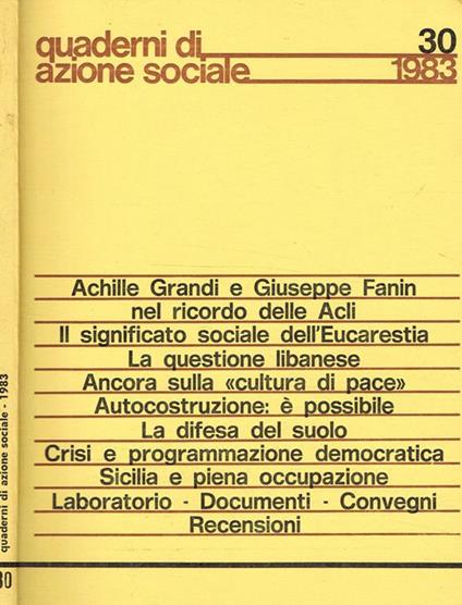 Quaderni di azione sociale. Rivista delle ACLI anno XXXII n.30 - Domenico Rosati - copertina