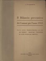 Il Bilancio preventivo dei Comuni per l'anno 1933