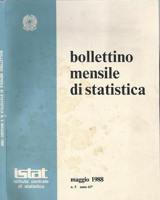 Bollettino mensile di statistica. mag-88 - copertina