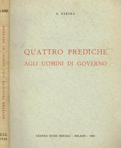 Quattro prediche agli uomini di governo - Antonio Vieira - copertina