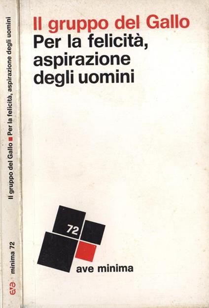 Per la felicità, aspirazione degli uomini - copertina