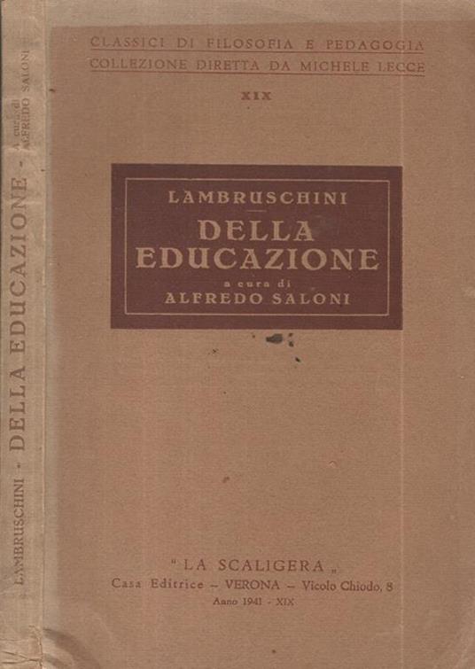 Della educazione - Raffaello Lambruschini - copertina