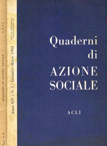 Quaderni di azione sociale. Rivista trimestrale anno XVI n.1 - Livio Labor - copertina