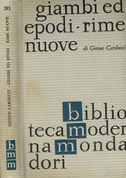 Giambi ed Epodi. Rime nuove - Giosuè Carducci - copertina