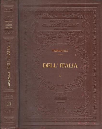 Dell'Italia, volume I - Niccolò Tommaseo - copertina