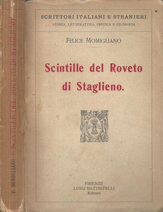 Scintille del Roveto di Staglieno - Felice Momigliano - copertina
