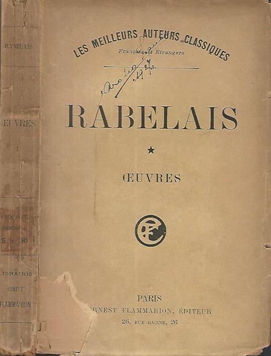 Les cinq livres de F. Rabelais, avec Notes etGlossaire Tomo I - François Rabelais - copertina