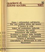 Quaderni di azione sociale. Rivista delle ACLI anno XXX n.16 17 18