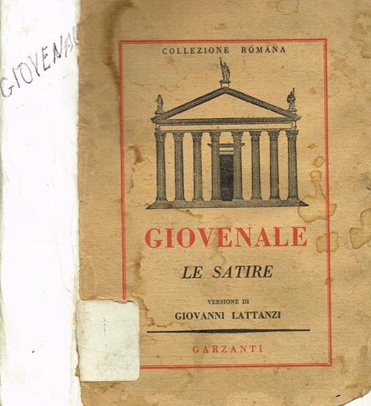 Le satire - D. Giunio Giovenale - copertina