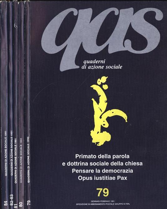 Qas Quaderni Di Azione Sociale Anno 1991 N. 79 - 80 - 81 - 82, 83 - 84 - copertina