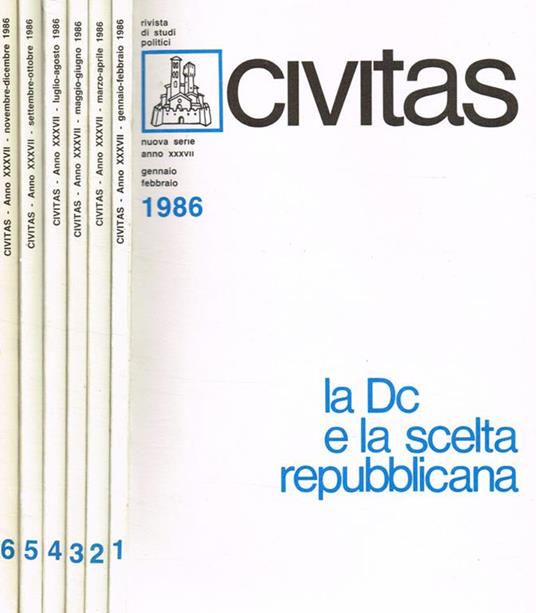 Civitas. Rivista bimestrale di studi politici fondata nel 1919 da Filippo Meda. Anno XXXVII - Paolo E. Taviani - copertina