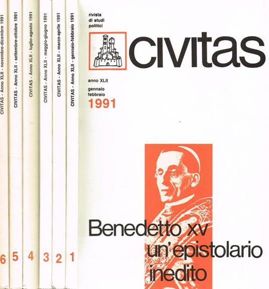 Civitas. Rivista bimestrale di studi politici fondata nel 1919 da Filippo Meda. Anno XLII - Paolo E. Taviani - copertina