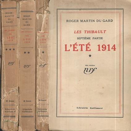 L' été 1914 - Roger Martin du Gard - copertina