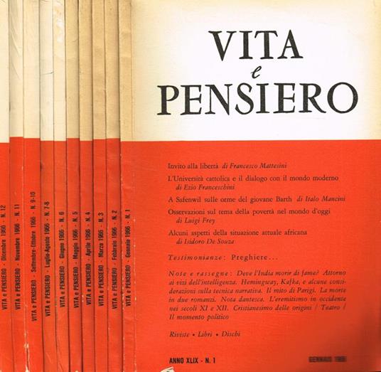 Vita e pensiero. Rassegna italiana di cultura anno XLIX - copertina