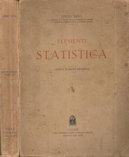 Elementi di Statistica - Livio Livi - copertina