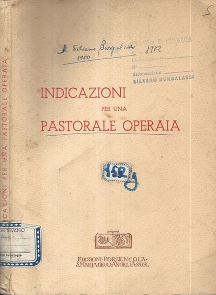 Indicazioni per una pastorale operaia - copertina