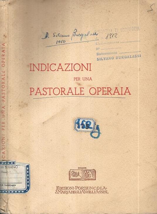 Indicazioni per una pastorale operaia - copertina