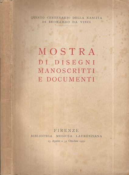 Mostra di Disegni, Manoscritti e Documenti - copertina