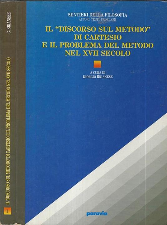 Il discorso sul metodo di Cartesio e il problema nel XVII Secolo - Giorgio Brianese - copertina