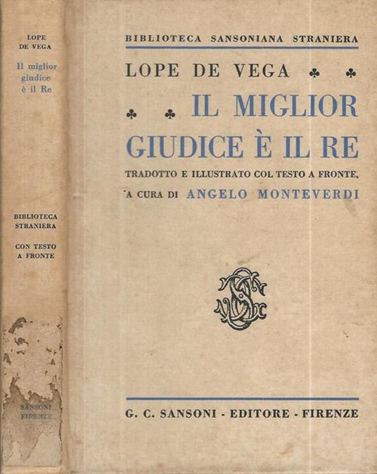 Il miglior giudice è il Re - Lope de Vega - copertina