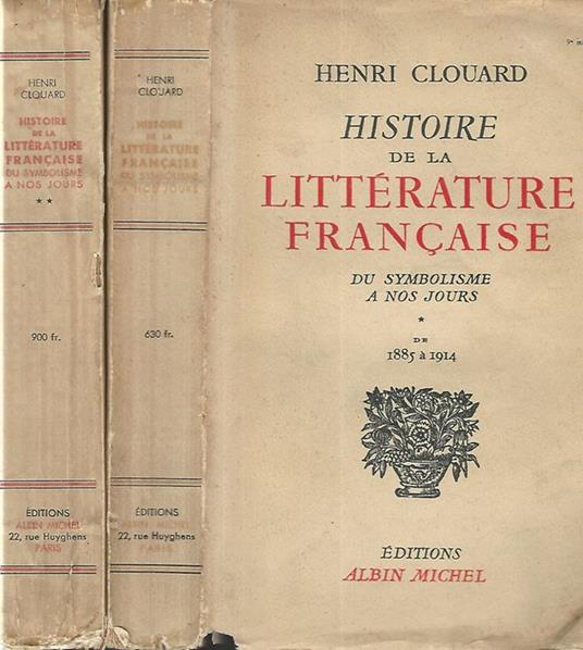 Histoire de la litterature francaise - Henri Clouard - copertina