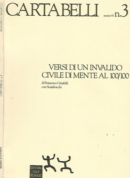 Cartabelli n. 3. Versi di un invalido civile di mente al 100. 100 - copertina