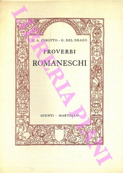 Proverbi romaneschi - Gian Antonio Cibotto - copertina