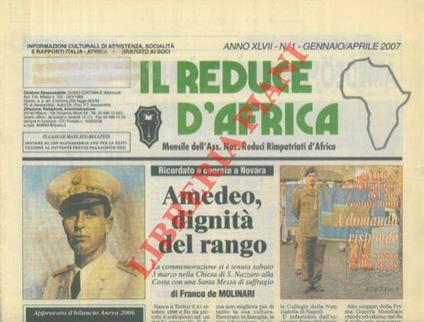 Il reduce d'Africa. Mensile dell'Ass. Naz. Reduci Rimpatriati d'Africa - copertina