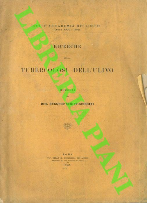 Ricerche sulla tubercolosi dell'ulivo - Ruggero Schiff-Giorgini - copertina