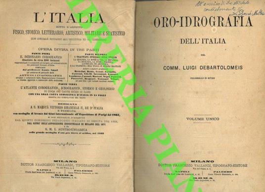 Oro-idrografia dell'Italia. Volume unico - Luigi De Bartolomeis - copertina