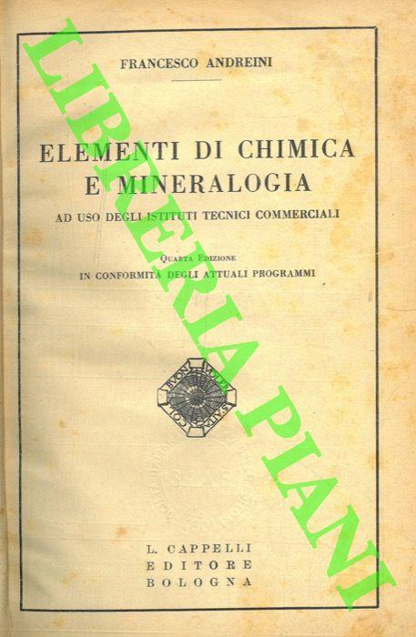 Elementi di chimica e mineralogia - Francesco Andreini - copertina