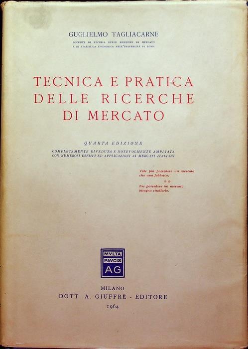 Tecnica e pratica delle ricerche di mercato - Guglielmo Tagliacarne - copertina